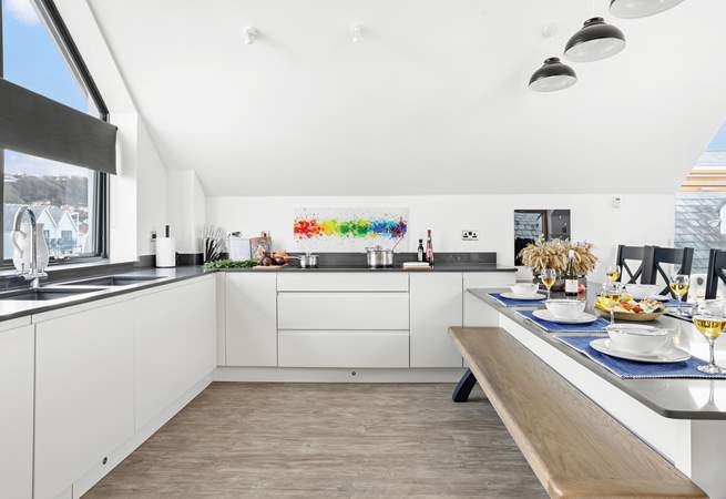 Large windows flood the space with natural light.