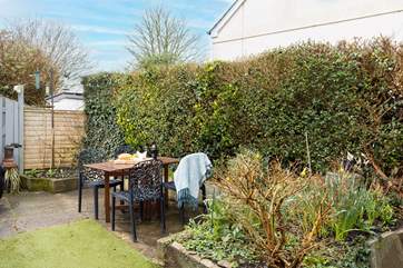 The outside space is ideal for al fresco dining.
