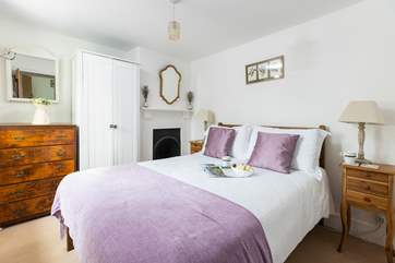 Welcome to The Cottage at Poughill.
Elegant bedroom two offers the perfect place to relax after a day on the beach.