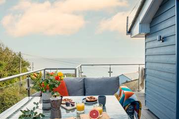 Enjoy breakfast in the morning sun.