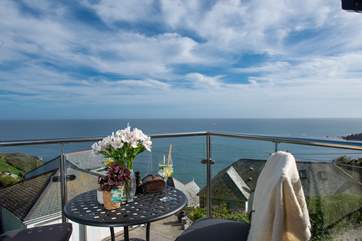 Enjoy the captivating sea views from the first floor balcony.