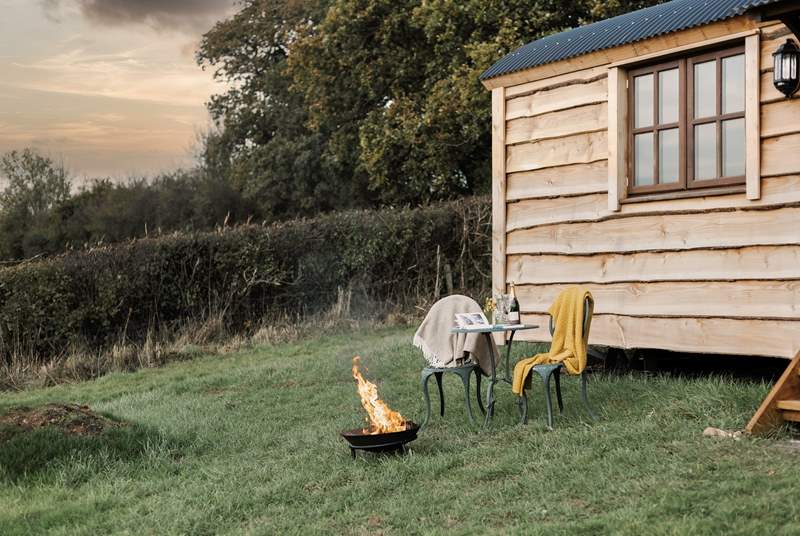 Snuggle up under a blanket and get cosy around the fire-pit.