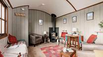Warm, wooden tones create the cosiest ambience.
