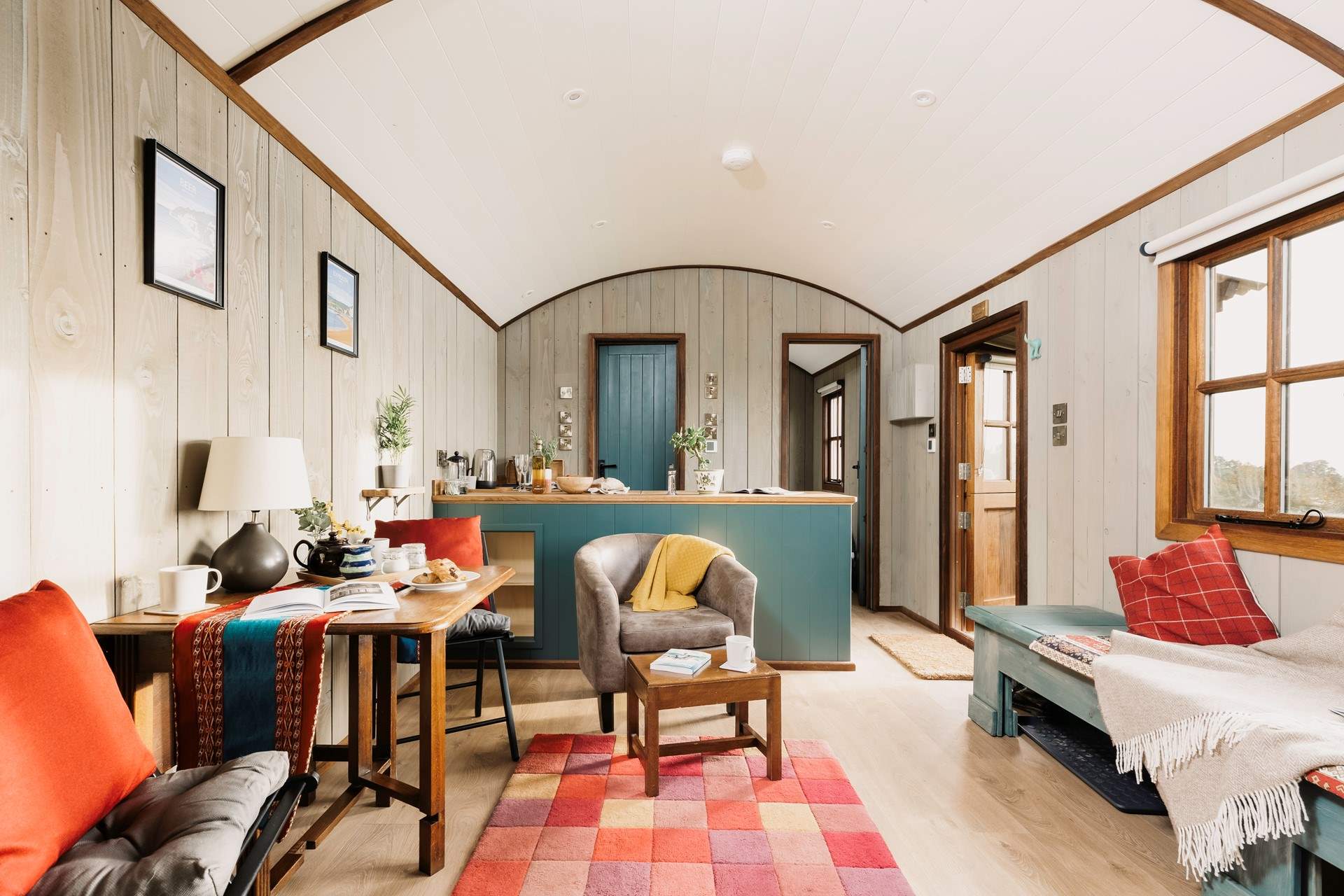 The mixture of rustic and chic furnishings complete the character of this lovely hideaway.