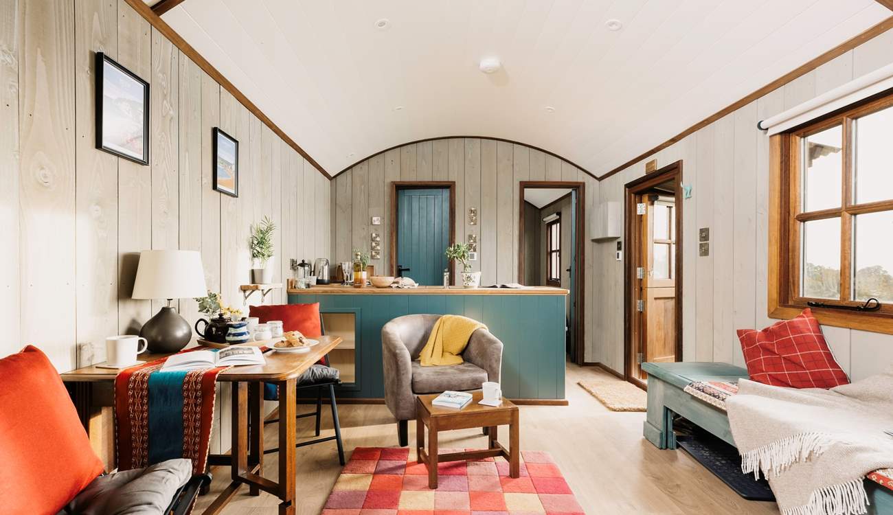 The mixture of rustic and chic furnishings complete the character of this lovely hideaway.