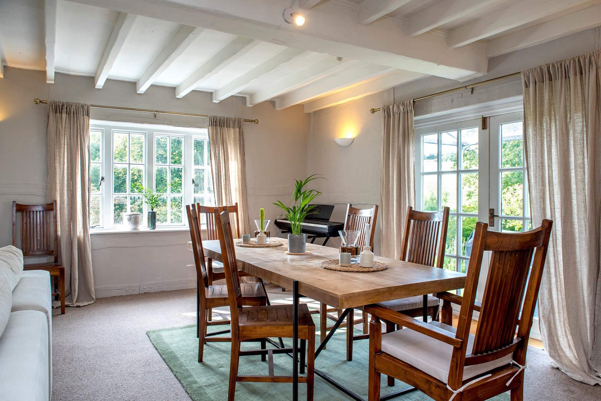 Gather around the dining-table for holiday meals together.