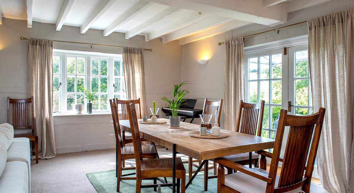 Gather around the dining-table for holiday meals together.