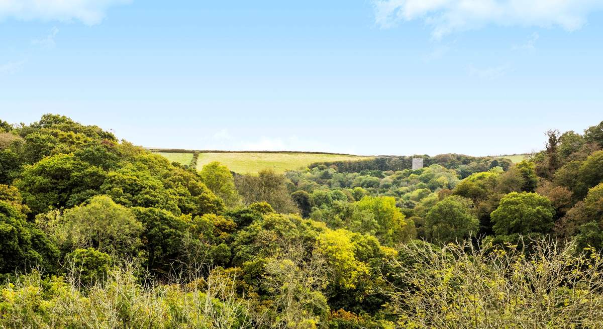 Penpont has a very special setting with wonderful views over the wooded valley towards Lanteglos Church.