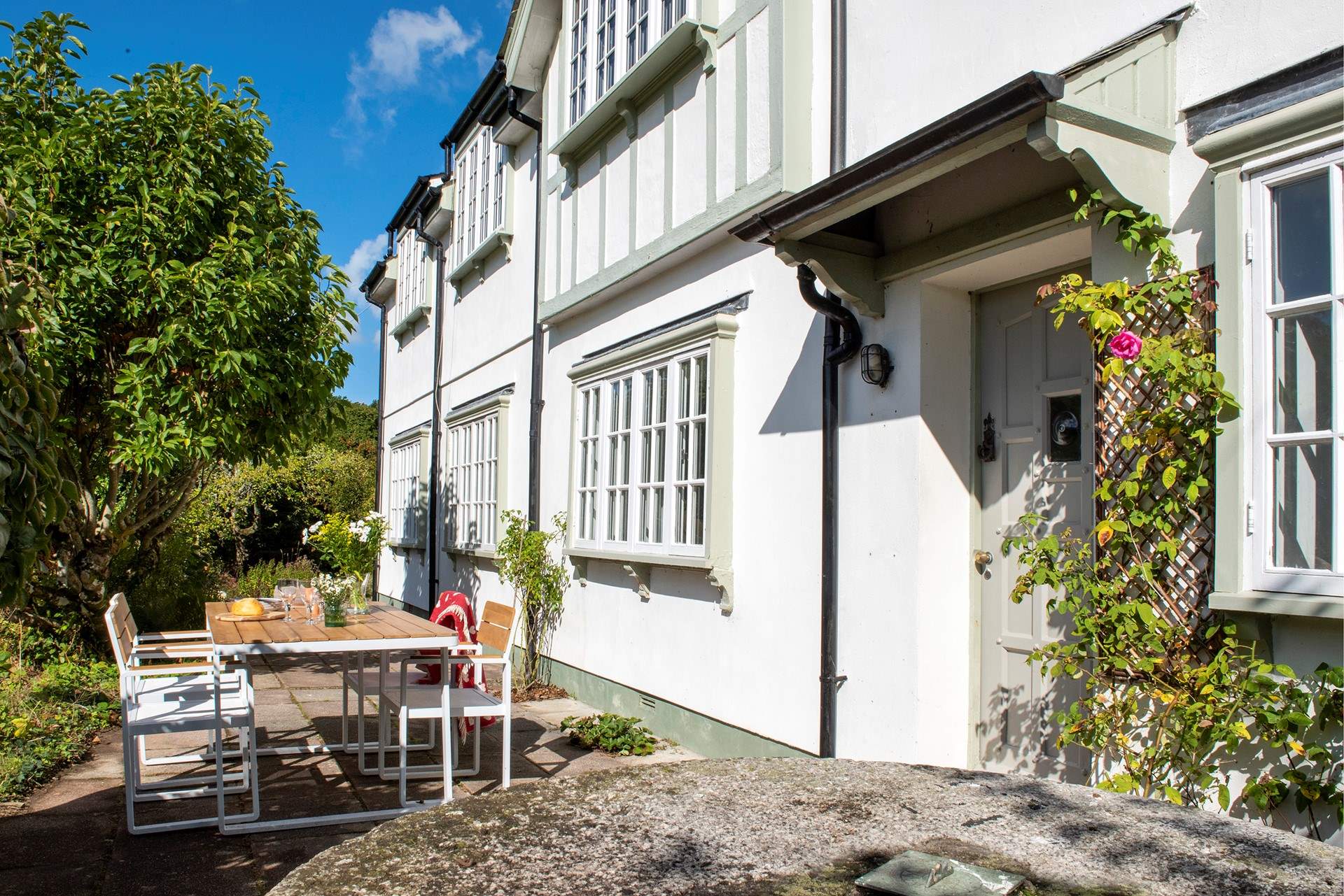 The sunny terrace beckons you to enjoy your meals in the Cornish sunshine.