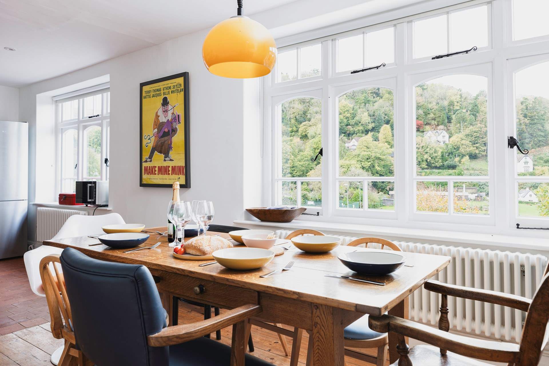 The dining-area is so light and bright - and comes with a view!