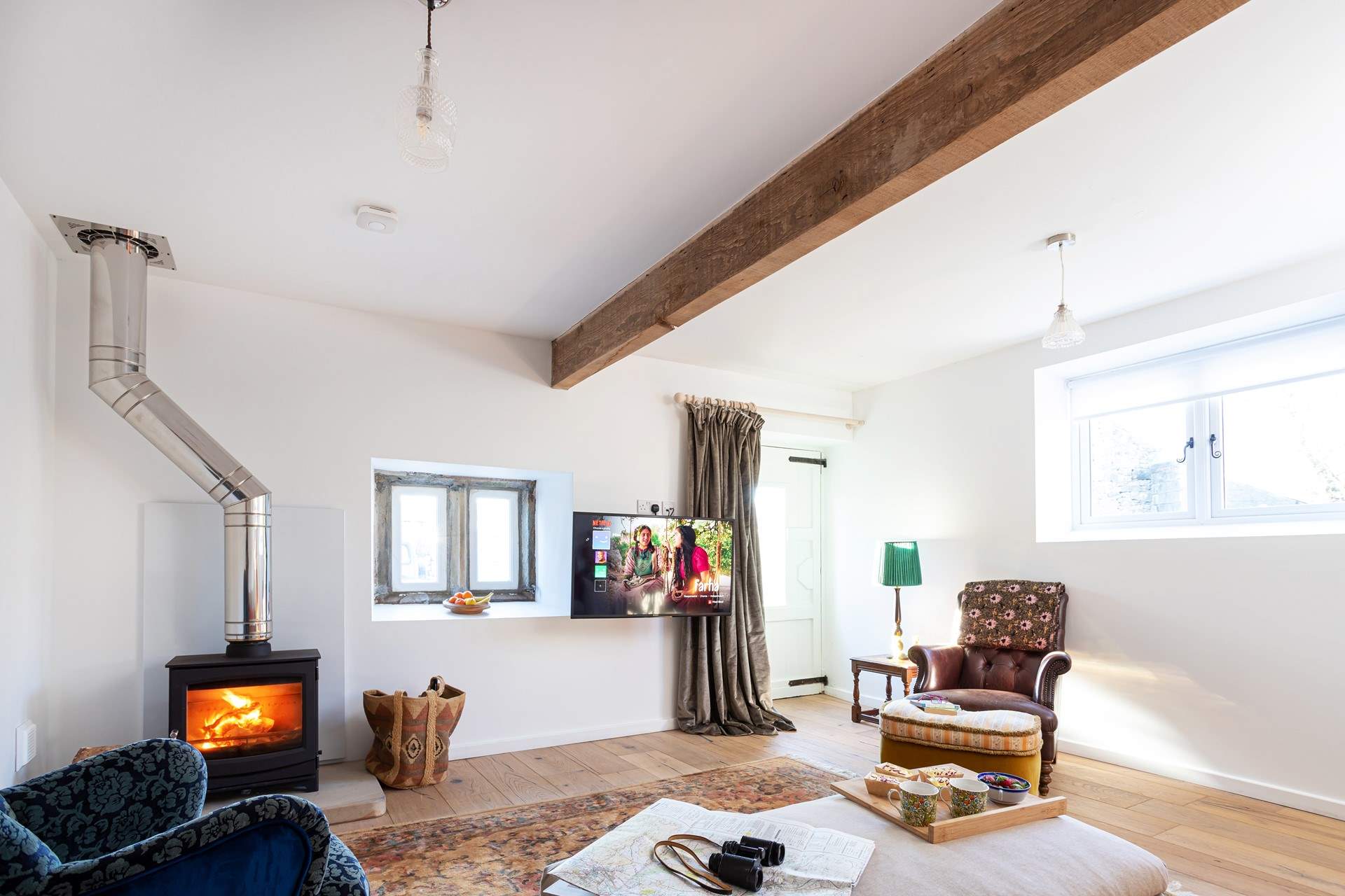 Enjoy evenings in front of the log-burner, playing a game of cards or watching your favourite film.