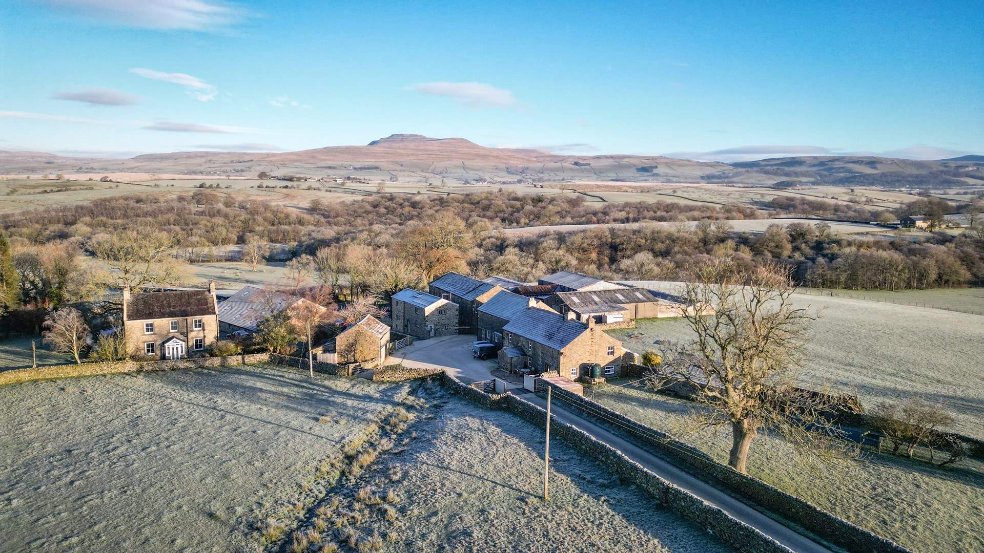 Situated in rolling countryside.