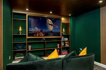 The cinema room has a whopping 73 inch feature screen