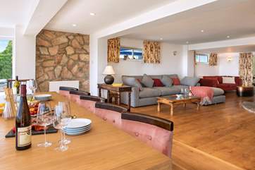 Plenty of room in the open plan sitting/dining-room for all.