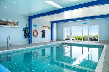 The heated indoor pool will be a big hit for all