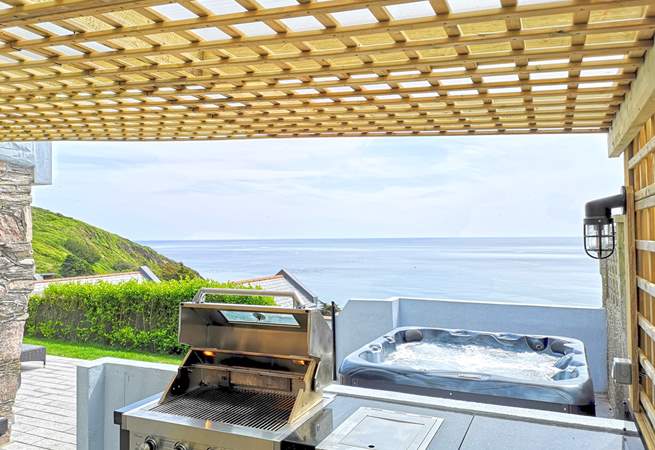 The outside kitchen beckons you outside to cook up your holiday feasts.