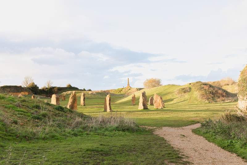 The modern stone circle at Ham Hill - built to commerate the area's long history of quarrying.