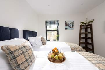 Pretty bedroom 2 has 'zip and link' beds so you can choose either twins or a super-king double.