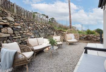 This secluded seating area is to the rear of Polvellan Heights.