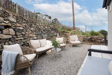 This secluded seating area is to the rear of Polvellan Heights.