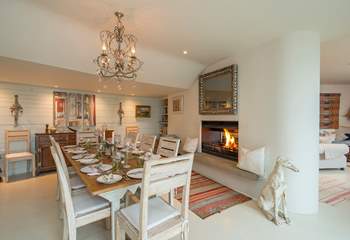 The fabulously furnished open plan living space is the highlight of the ground floor. Open fire available at Christmas and New Year only.