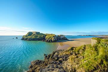 The idyllic seaside town of Tenby is not too far away.