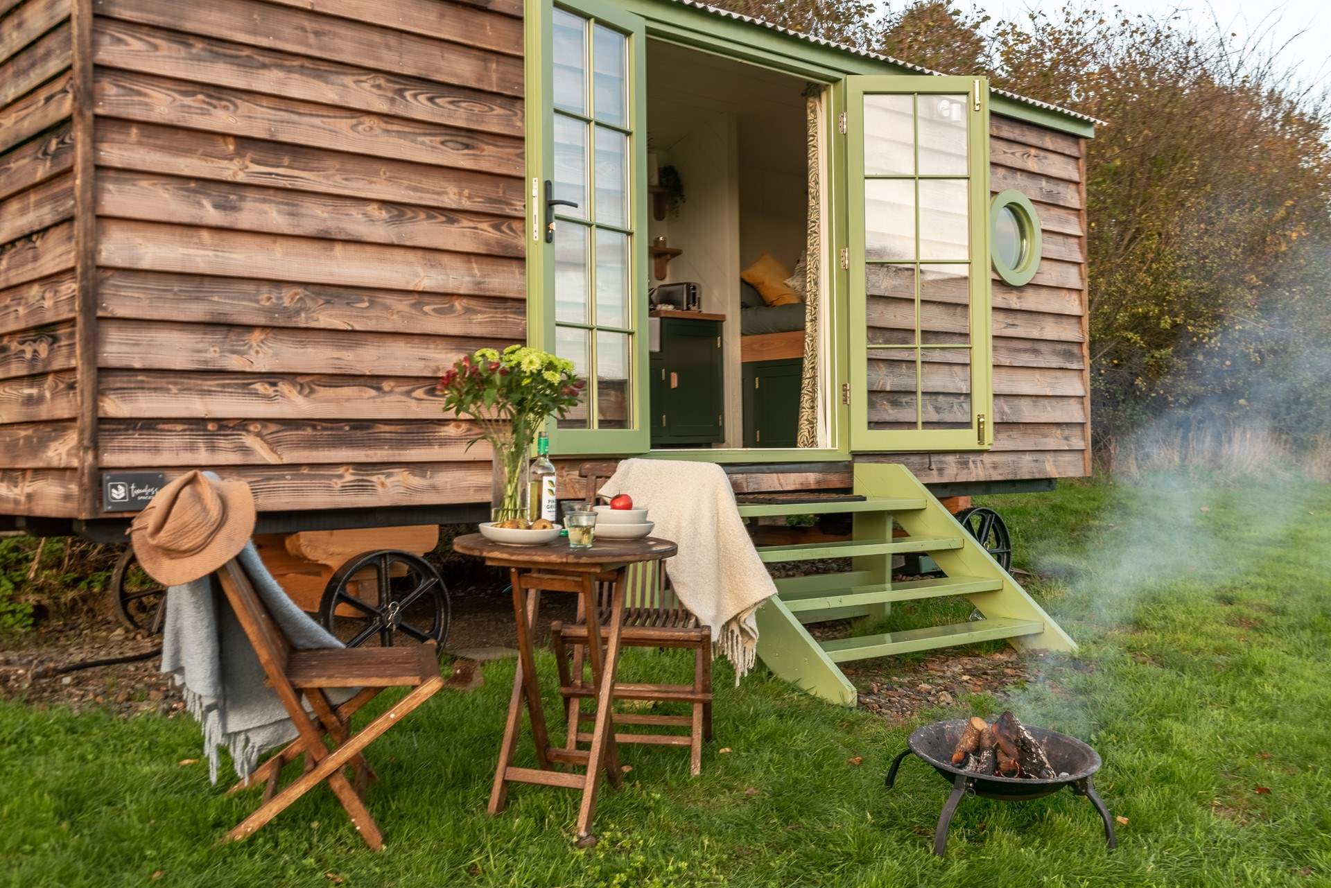 Enjoy a glass of your favourite tipple and snuggle up by the fire-pit.