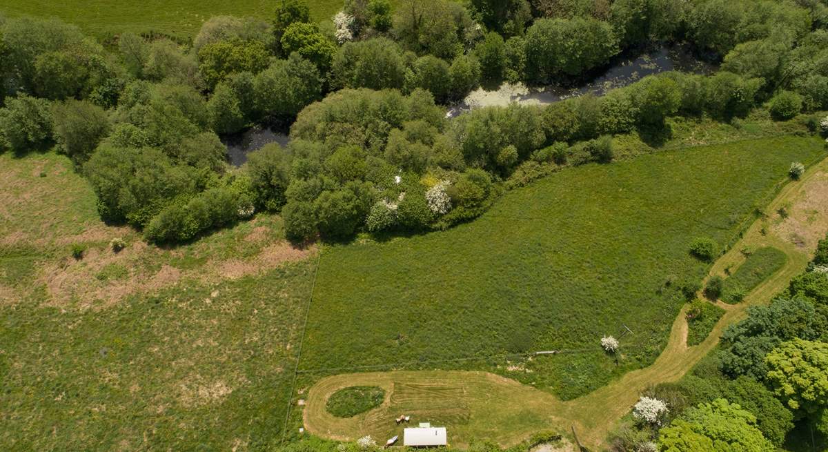 The Hillside Hut from above.