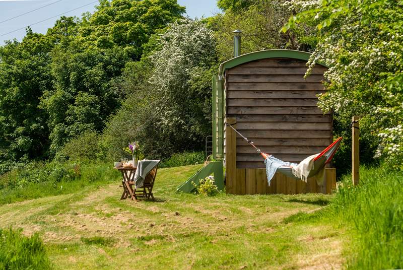 Welcome to The Hillside Hut, the lovely hammock provides a peaceful spot for an afternoon snooze!