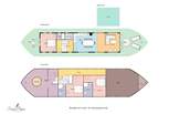 The floorplan onboard Newclose Houseboat.