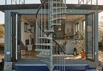 Enjoy the fresh air on the main deck. The spiral staircase leads to the upper deck which boasts fantastic views.