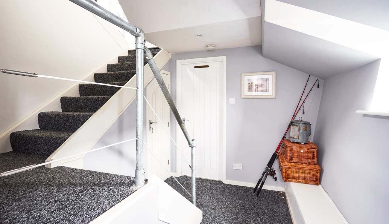 The utility-room on the lower deck is home to the washing machine and tumble-drier. You are welcome to use the fishing equipment and try your hand at fishing.