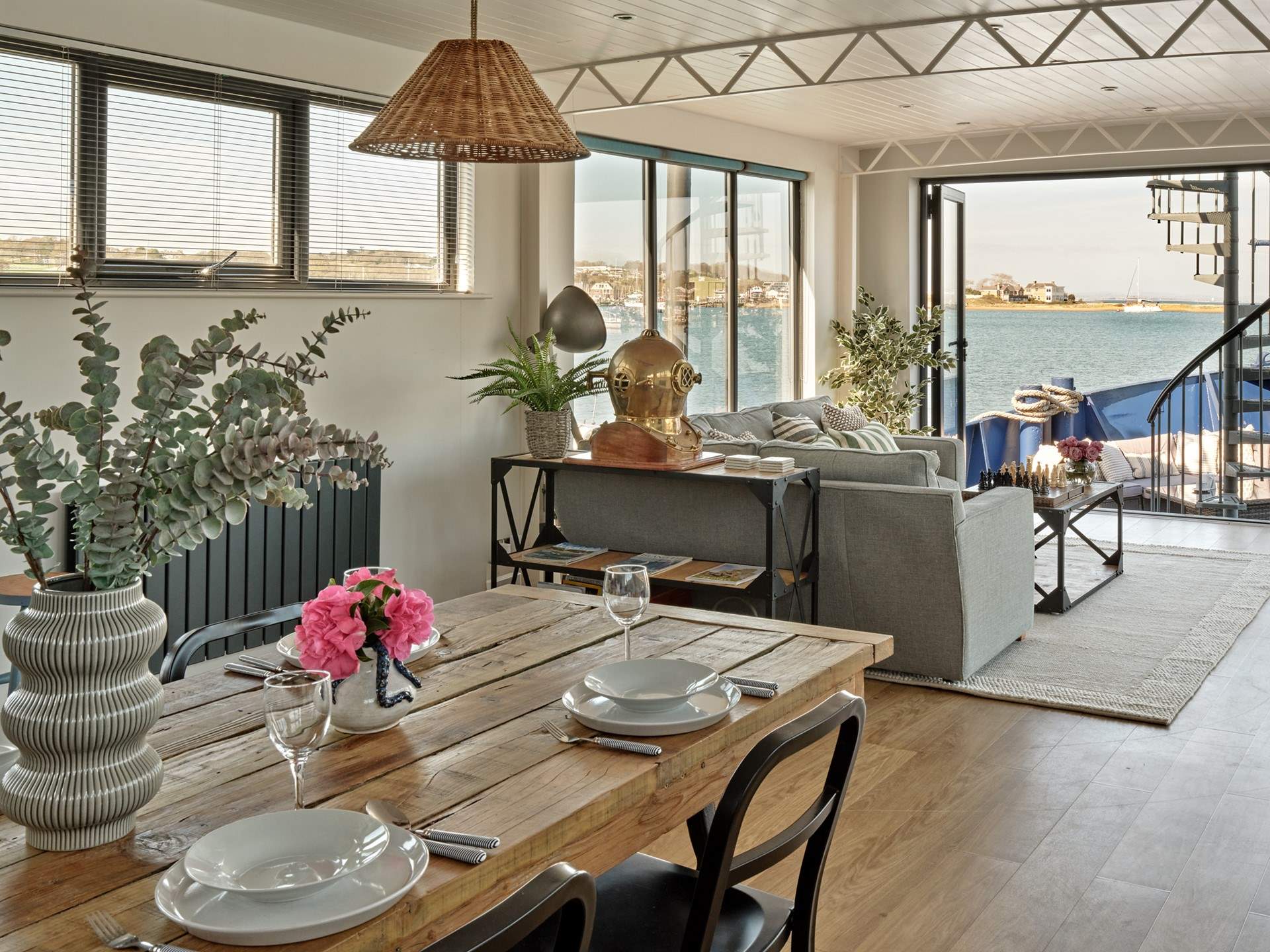 The sociable open plan living space is beautifully designed.