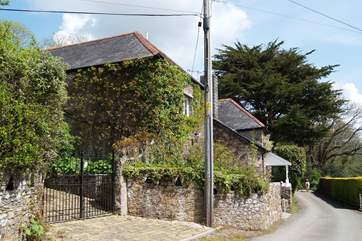 The quiet country lane at the front of Tredis House Barn - what a lovely first sight of this property!