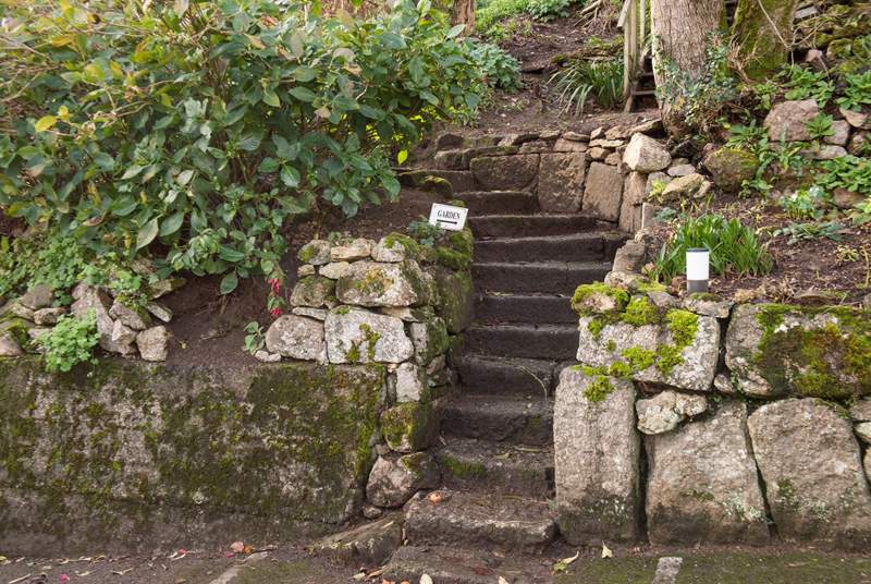 The steps lead to the garden, please take care.