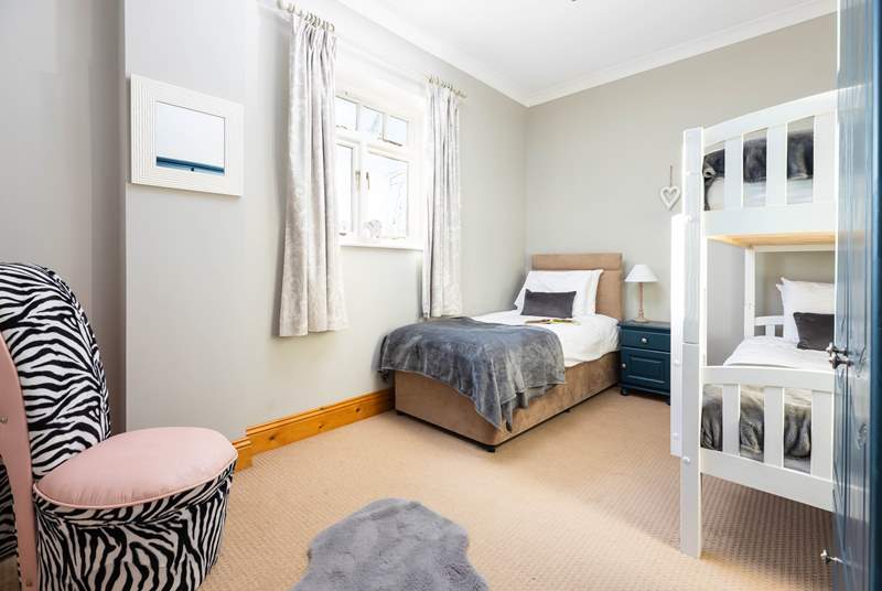 Bedroom 4 has bunk-beds and a single bed - perfect for children!