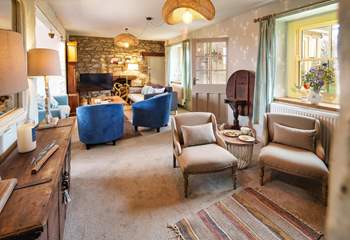 The sitting-room is a lovely place to unwind after a day exploring the Pembrokeshire coastline.