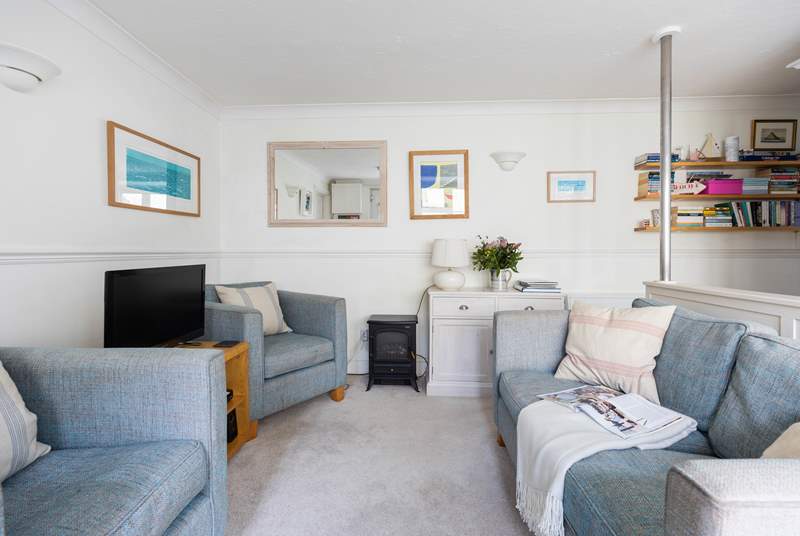 The open plan living area is cosy throughout the year.