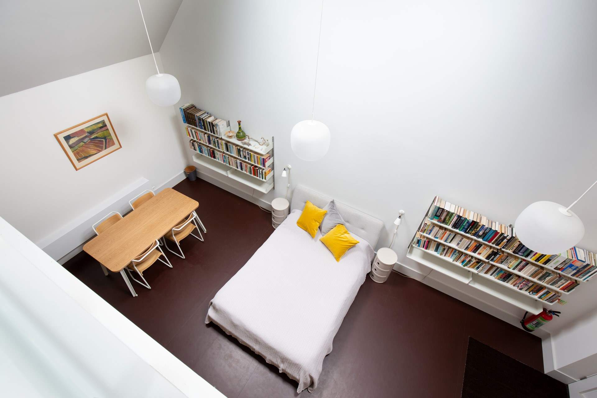 The view looking down from the mezzanine floor.