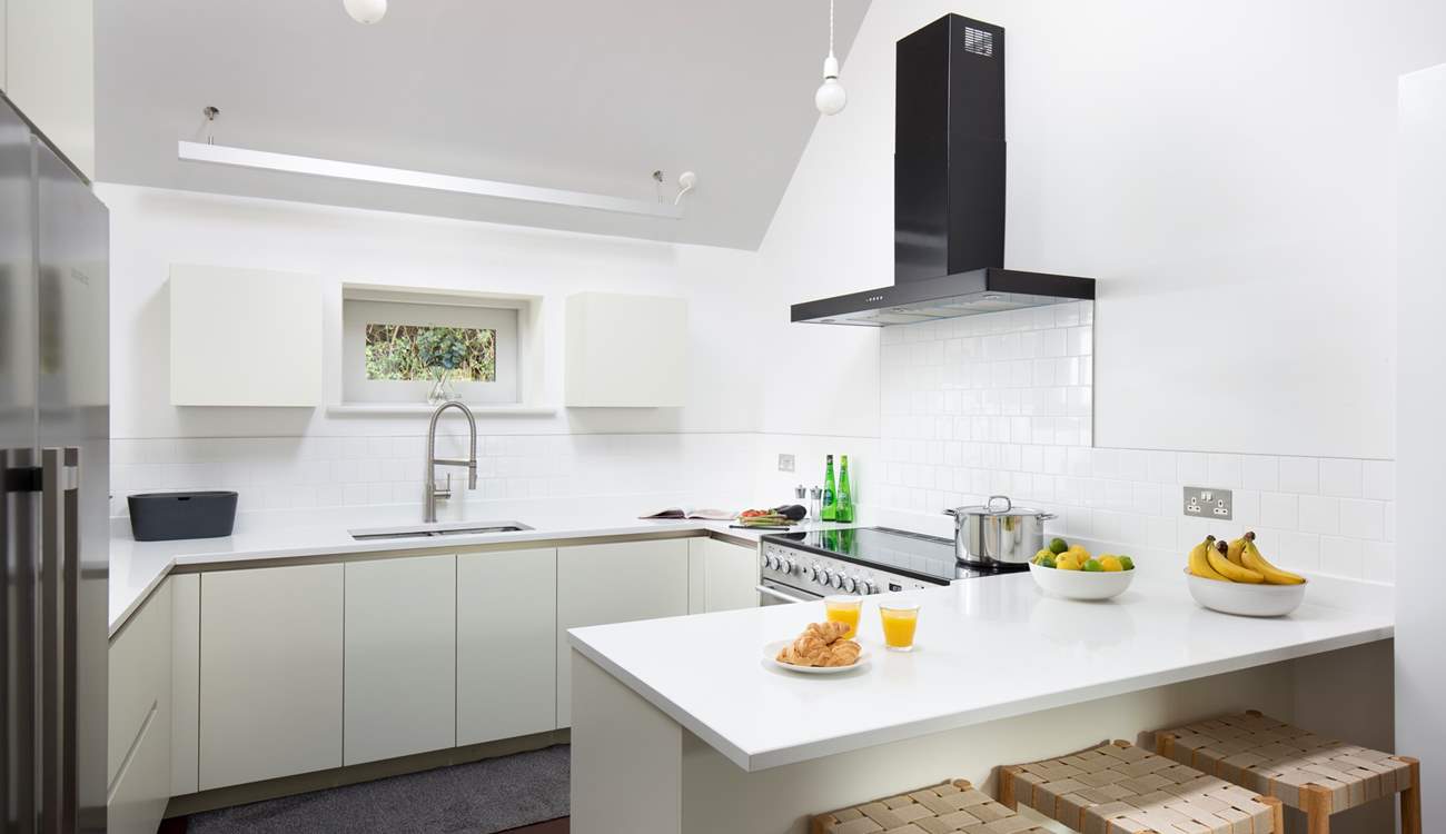 The kitchen in the north side of the barn, has everything you need to create holiday meals.