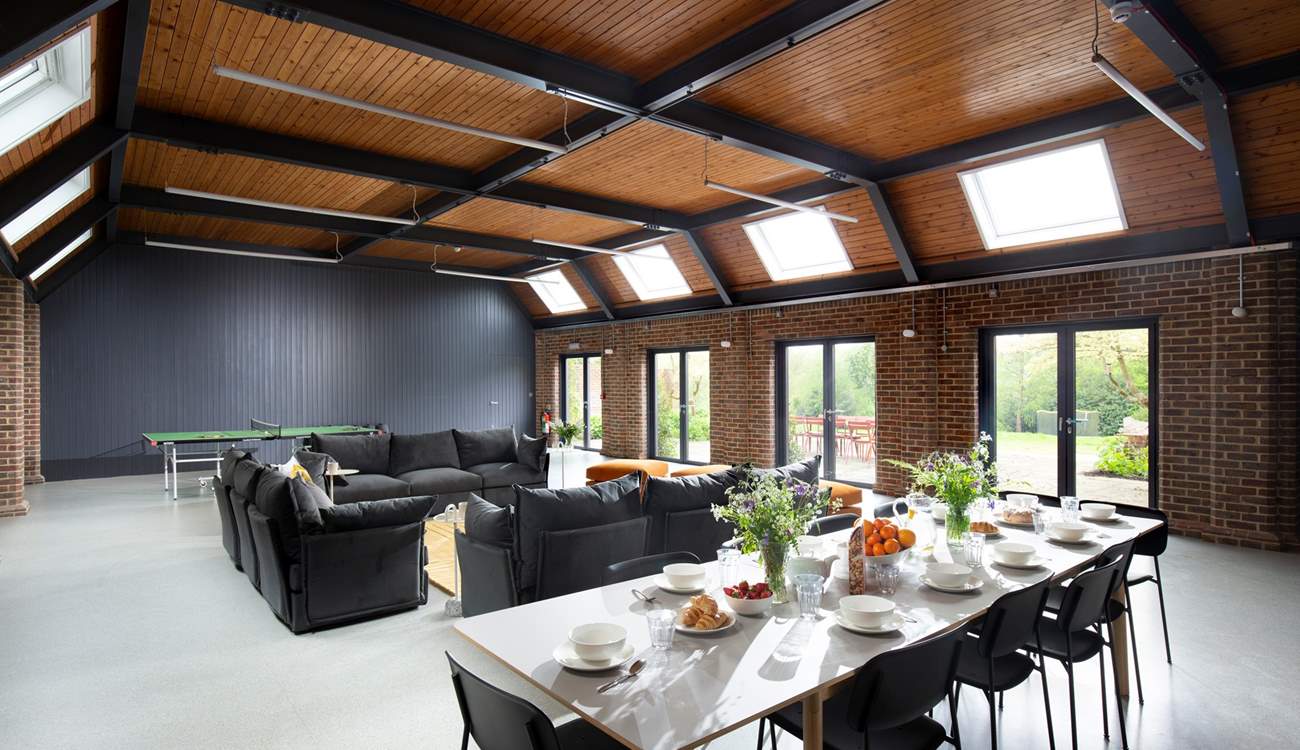 In the centre of the barn is Pickeridge Hall where everyone can dine, relax on the comfy sofas or play table-tennis.