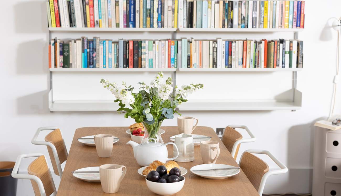 The dining-table sits four.