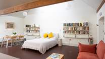 The ground floor open plan sleeping/dining/living room is so spacious.
