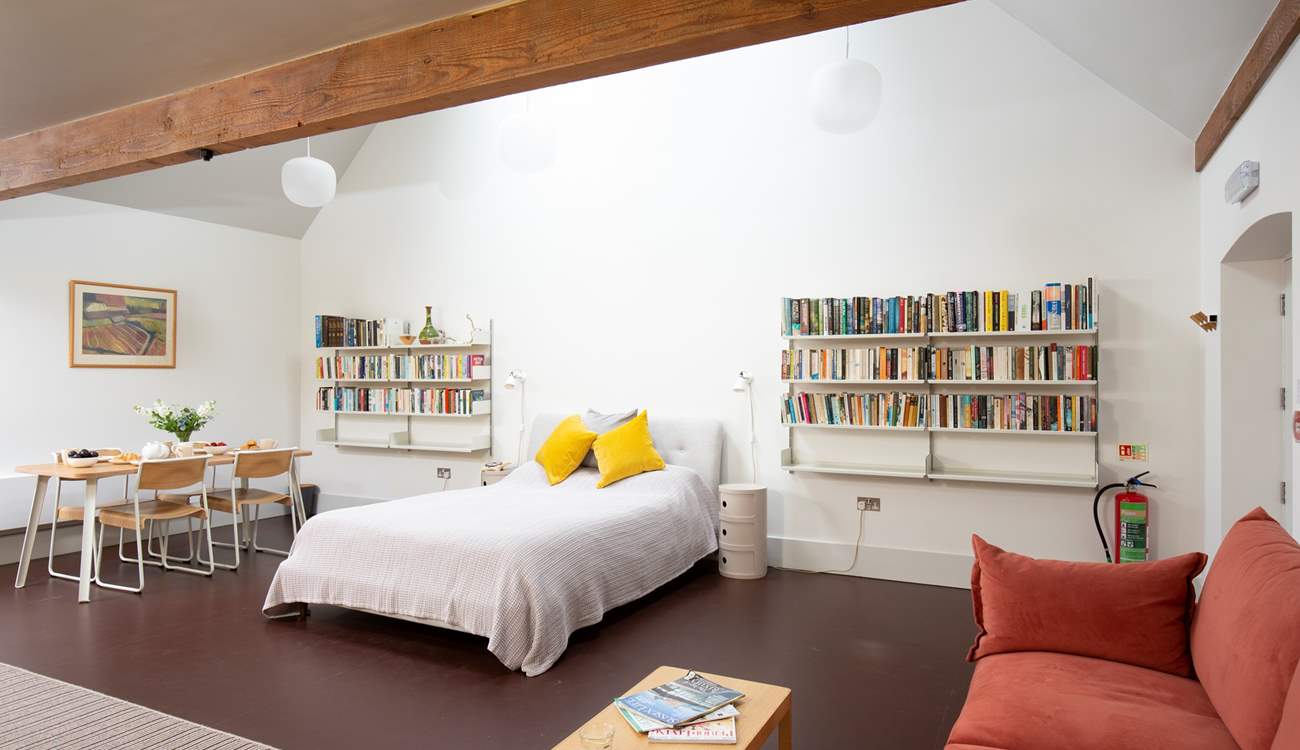 The ground floor open plan sleeping/dining/living room is so spacious.