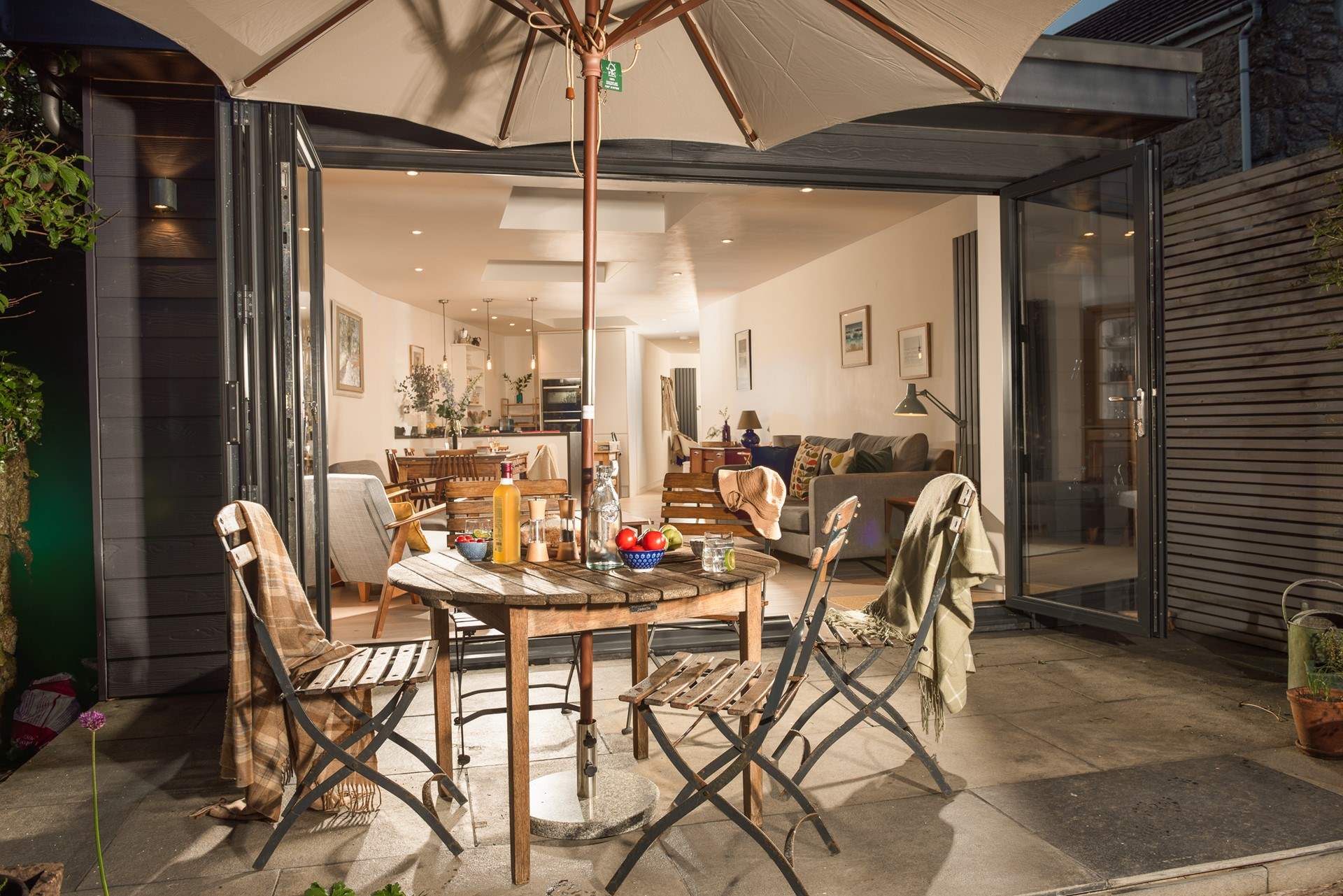 In the evening you can sit under the stars.