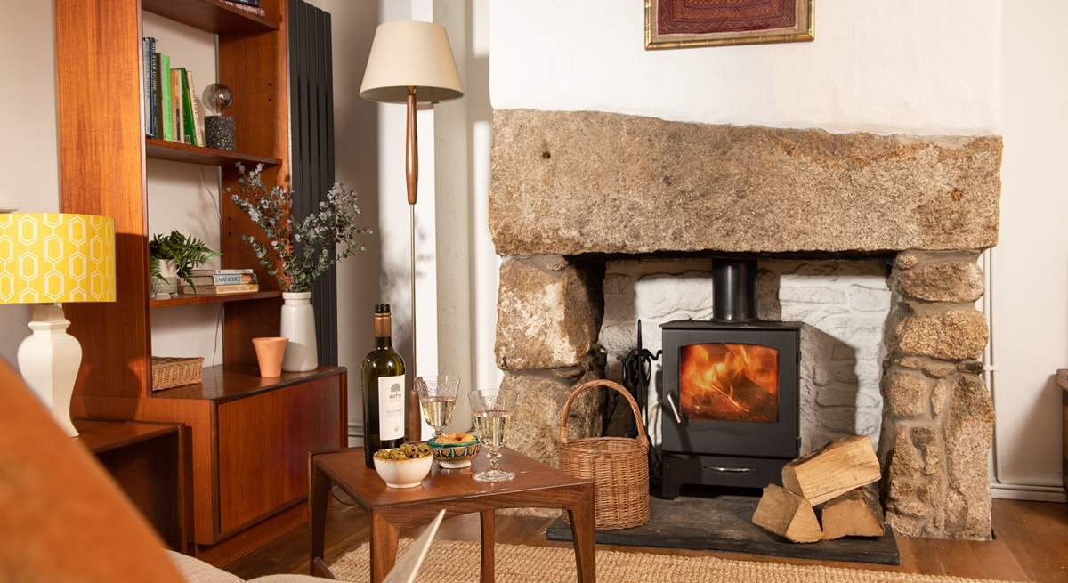 Settle down with some holiday treats in front of the wood-burner. 