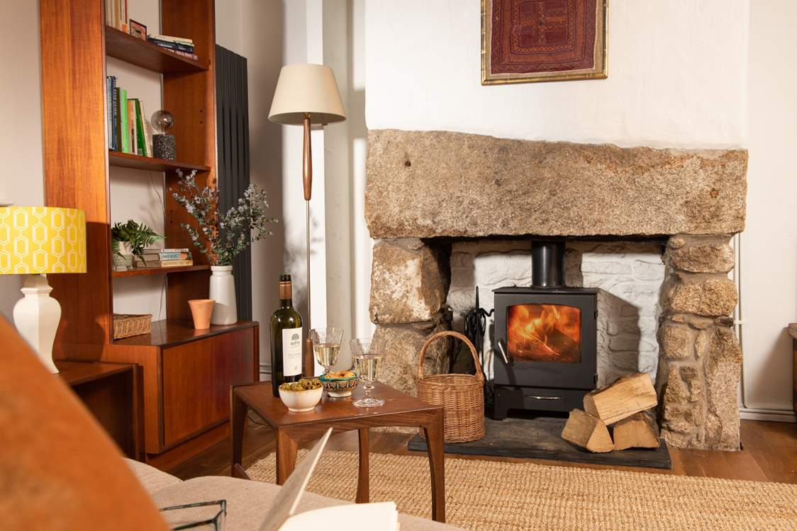 Settle down with some holiday treats in front of the wood-burner.