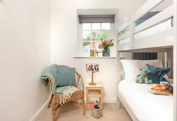 The children will love the bunk-beds in bedroom 2. Please keep the window locked as it will open onto a flat roof.