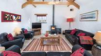 Gather 'round and plan the Pembrokeshire trips...cosy wood burner for chillier nights. 