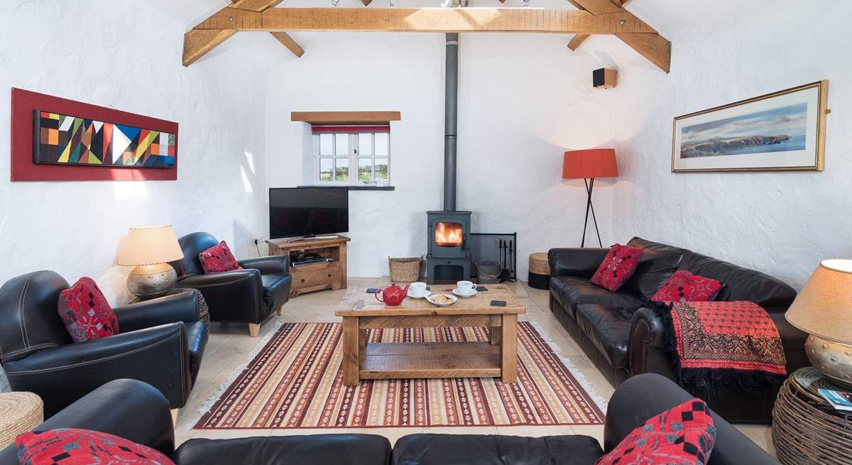 Gather 'round and plan the Pembrokeshire trips...cosy wood burner for chillier nights. 